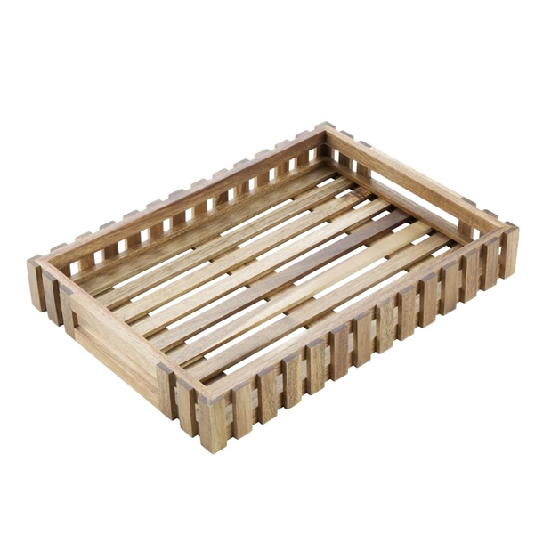 Olympia Acacia Display Crate - 356x255x50mm