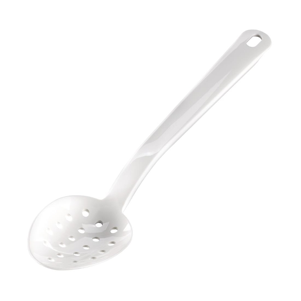 MatferBourgeat Exoglass Perforated Serving Spoon White - 340mm (B2B)