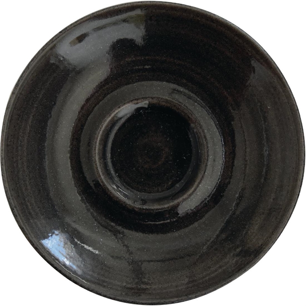 Churchill Monochrome Iron Black Cappuccino Saucer - 6 1/4" (Box 12) (B2B)