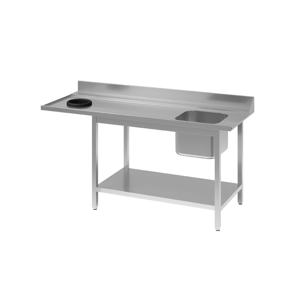 Gastro M RVS spoeltafel met afvalgat 1 spoelbak rechts 85/90x100x70cm