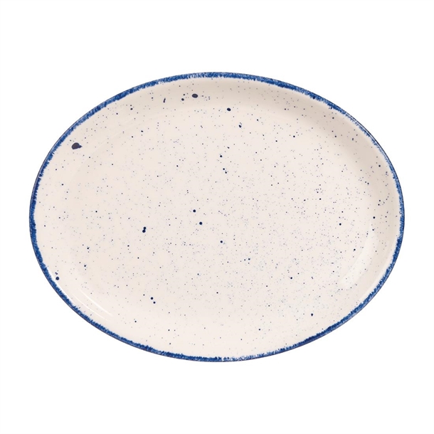 Churchill Stonecast Hints Blueberry Indigo Oval Plate 10" (Box 12) (B2B)