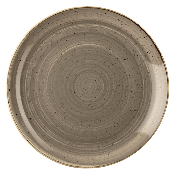 Churchill Stonecast Peppercorn Grey Round Coupe Plate 324mm (Box 6)