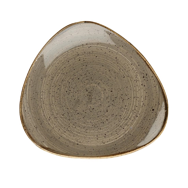 Churchill Stonecast Peppercorn Grey Triangular Plate 229x229mm (Box 12) (B2B)