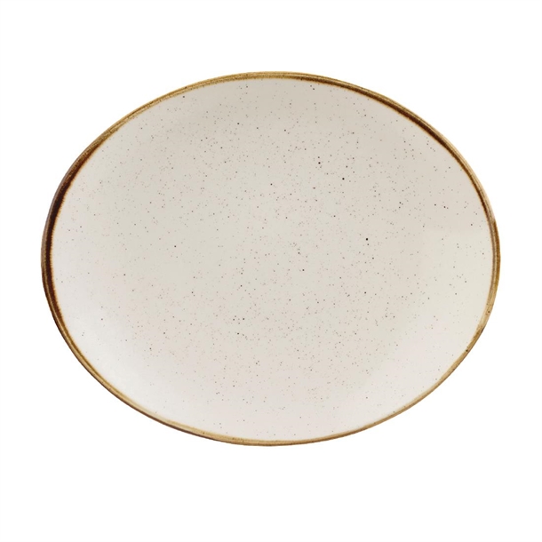 Churchill Stonecast Barley White Oval Coupe Plate 192x160mm (Box 12) (B2B)