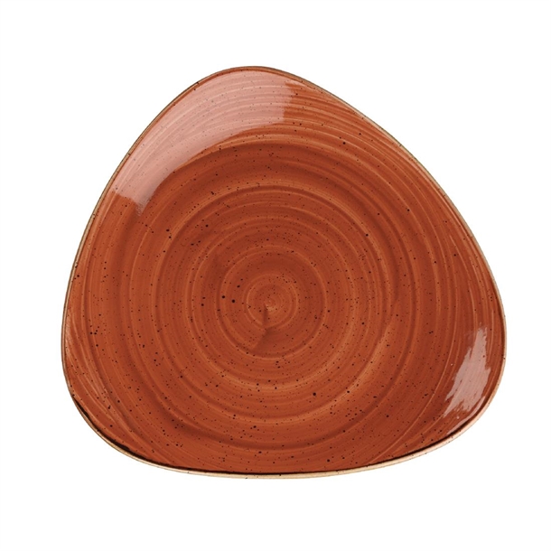 Churchill Stonecast Spiced Orange Triangular Plate 229x229mm (Box 12) (B2B)