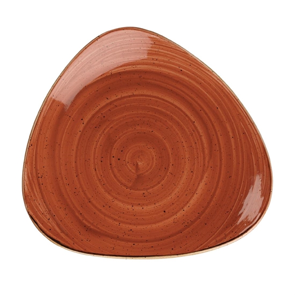 Churchill Stonecast Spiced Orange Triangular Plate 265x265mm (Box 12) (B2B)