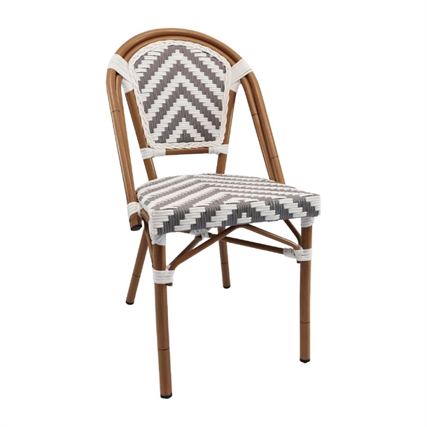 Furnlink Eiffel Chair Natural Frame Dark Grey/White Chevron (Direct) (Pack 4)