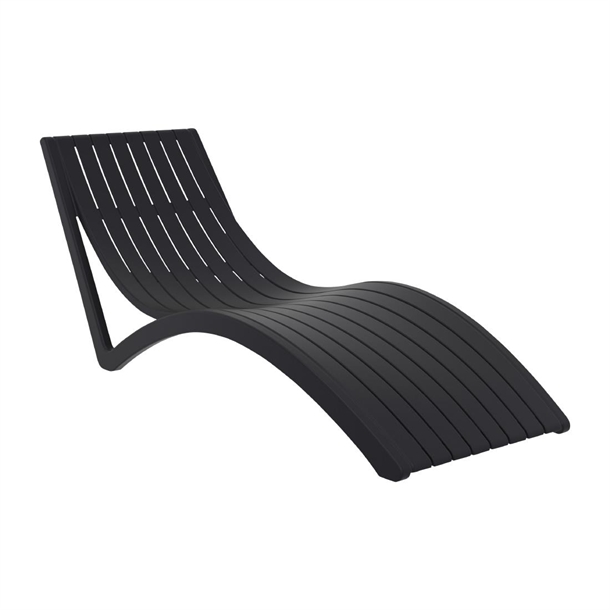 Furnlink Slim Sunlounger - Black (Set 2) (Direct) (Pack 2)