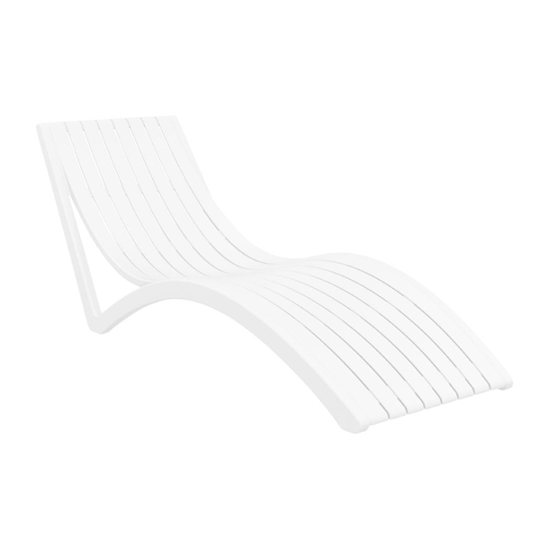 Furnlink Slim Sunlounger - White (Set 2) (Direct) (Pack 2)