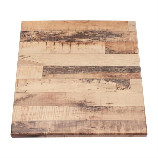 Furnlink Werzalit Rustic Kansas 800mm Square Duratop SM France(Direct)(Pack 2)