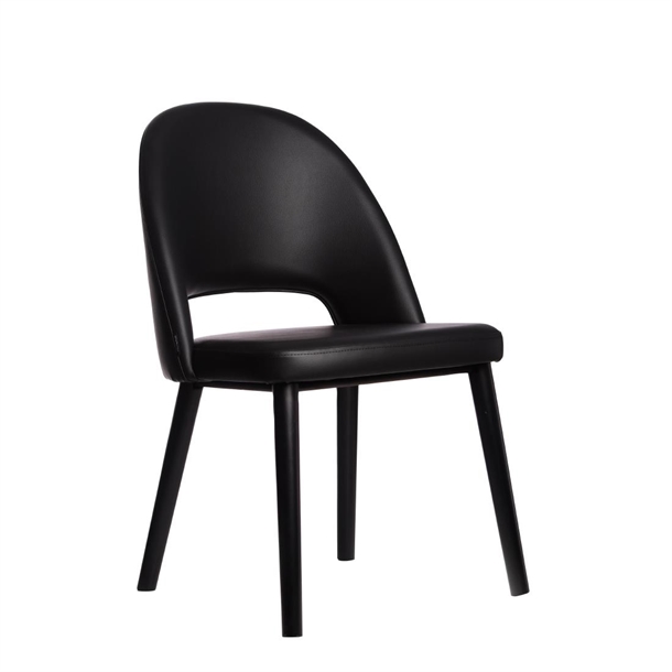 Furnlink Semifreddo Chair - Black Legs/Black Vinyl (Direct)
