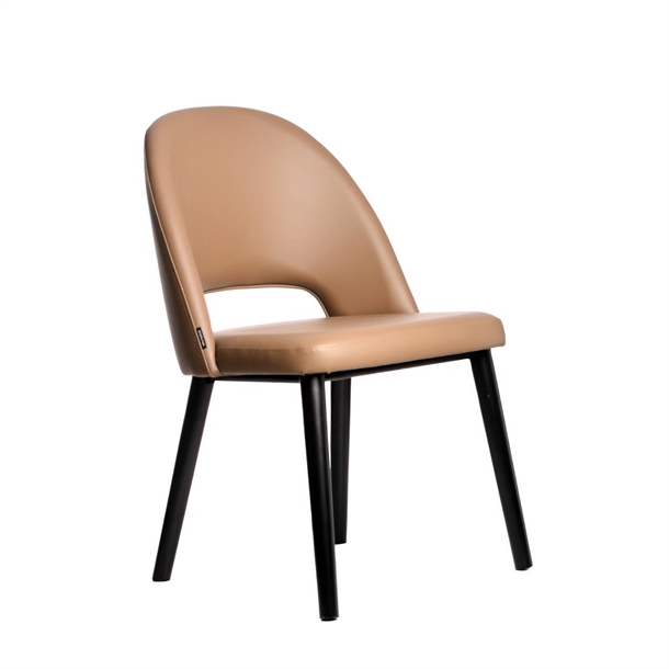 Furnlink Semifreddo Chair - Black Legs/Taupe Vinyl (Direct)
