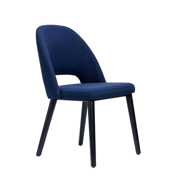 Furnlink Semifreddo Chair - Black Legs/Navy Woven Fabric (Direct)