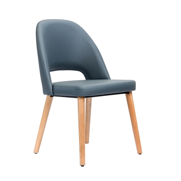 Furnlink Semifreddo Chair - Trojan Oak Legs/Anthracite Vinyl (Direct)