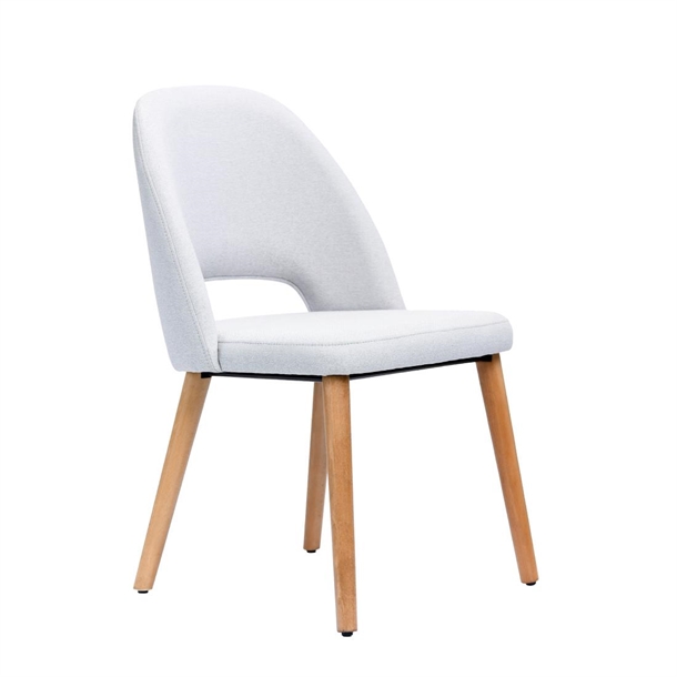 Furnlink Semifreddo Chair - Trojan Oak Legs/Light Grey Woven Fabric (Direct)