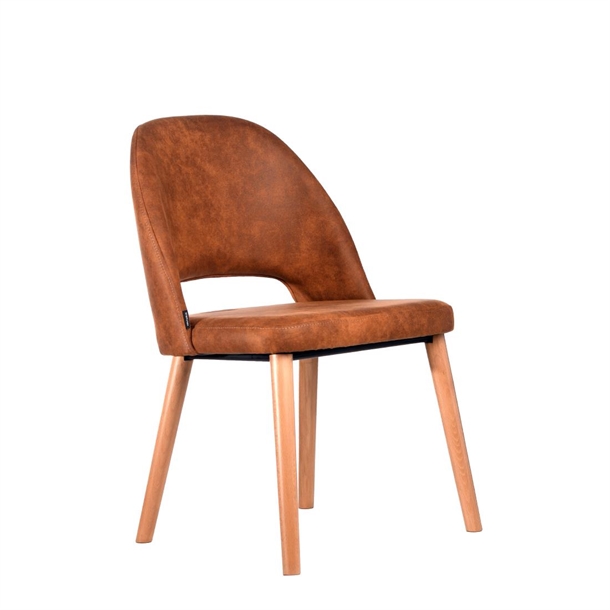 Furnlink Semifreddo Chair - Trojan Oak Legs/Tan Fabric (Direct)