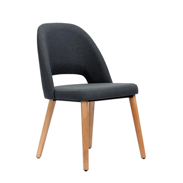 Furnlink Semifreddo Chair - Trojan Oak Legs/Anthracite Woven Fabric (Direct)