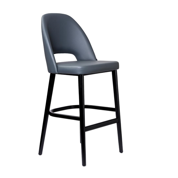 Furnlink Semifreddo Stool - Black Legs/Anthracite Vinyl (Direct)