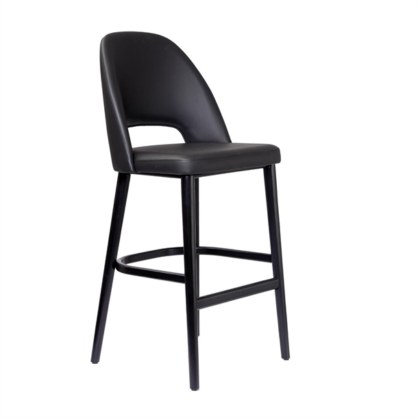 Furnlink Semifreddo Stool - Black Legs/Black Vinyl (Direct)
