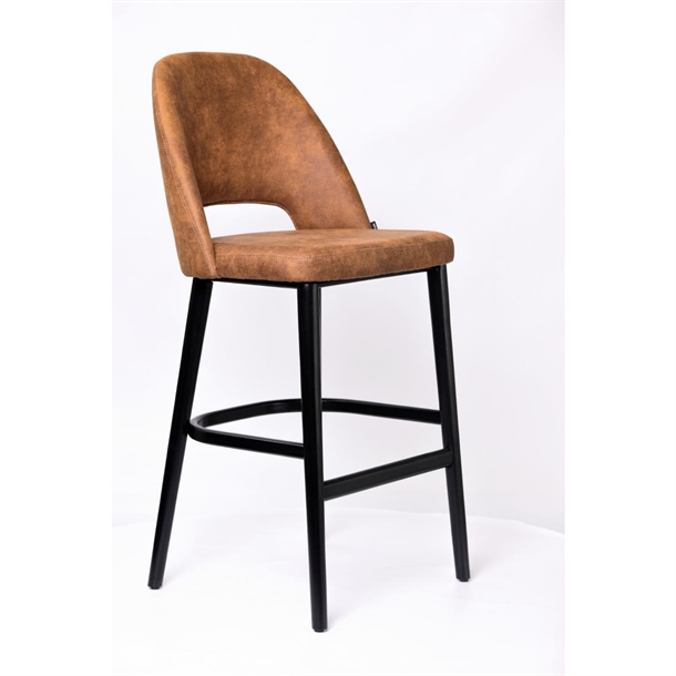 Furnlink Semifreddo Stool - Black Legs/Tan Fabric (Direct)