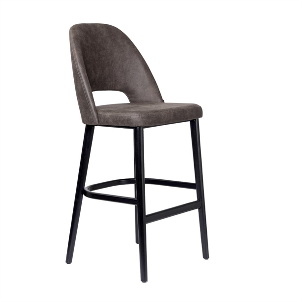 Furnlink Semifreddo Stool - Black Legs/Charcoal Fabric (Direct)