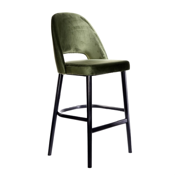 Furnlink Semifreddo Stool - Black Legs/Avocado Velvet (Direct)