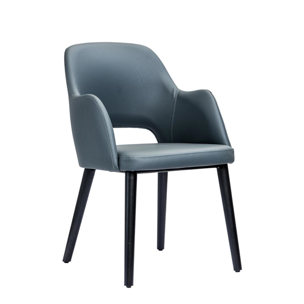 Furnlink Sorbet Chair - Black Legs/Anthracite Vinyl (Direct)