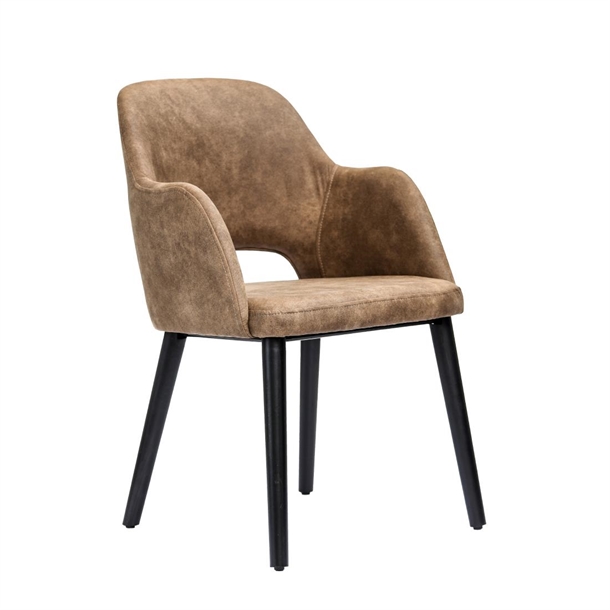 Furnlink Sorbet Chair - Black Legs/Mocha Premium Vinyl (Direct)