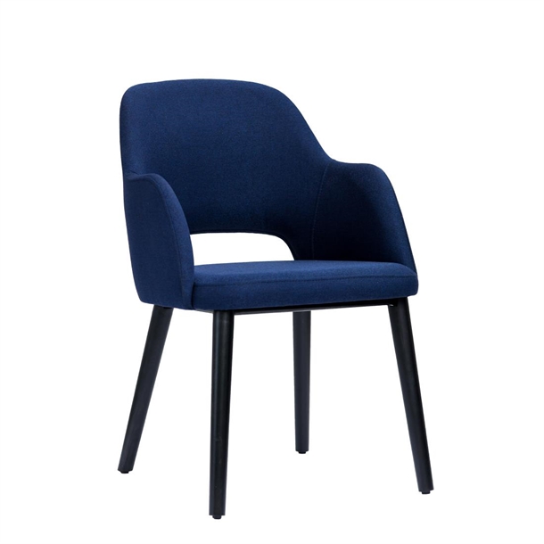 Furnlink Sorbet Chair - Black Legs/Navy Woven Fabric (Direct)