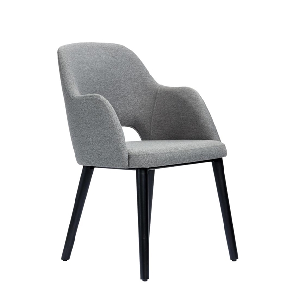Furnlink Sorbet Chair - Black Legs/Taupe Woven Fabric (Direct)