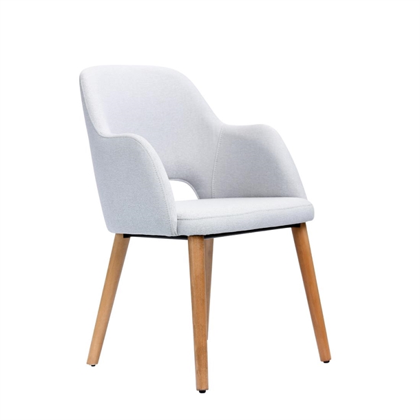 Furnlink Sorbet Chair - Trojan Oak Legs/Light Grey Woven Fabric (Direct)