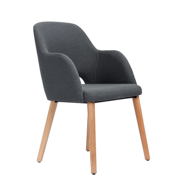 Furnlink Sorbet Chair - Trojan Oak Legs/Anthracite Woven Fabric (Direct)