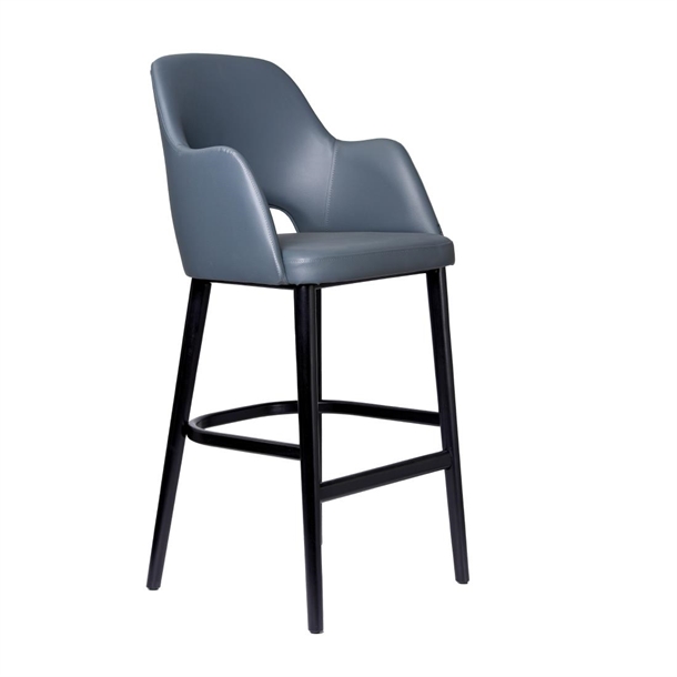 Furnlink Sorbet Stool - Black Legs/Anthracite Vinyl (Direct)