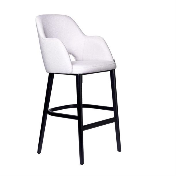Furnlink Sorbet Stool - Black Legs/Light Grey Woven Fabric (Direct)
