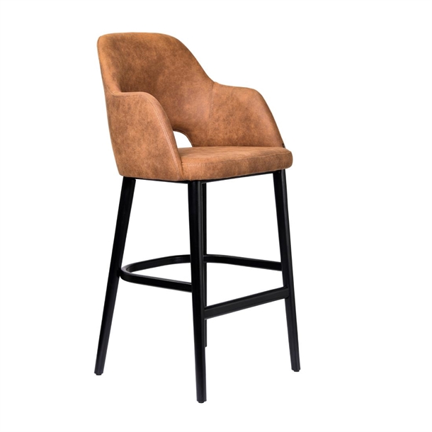 Furnlink Sorbet Stool - Black Legs/Tan Premium Vinyl (Direct)