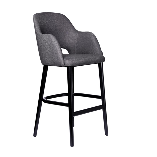 Furnlink Sorbet Stool - Black Legs/Anthracite Woven Fabric (Direct)