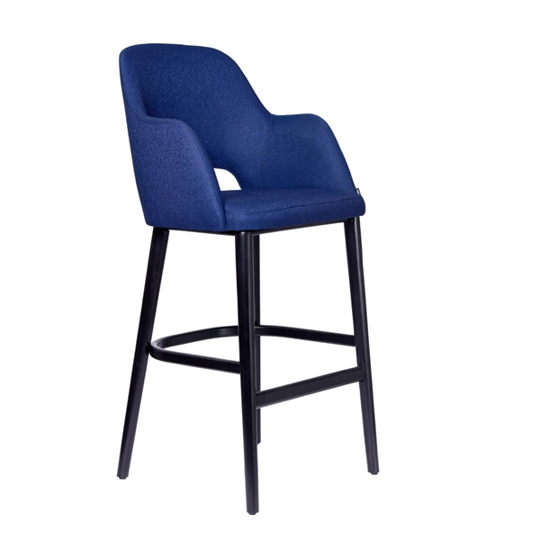 Furnlink Sorbet Stool - Black Legs/Navy Woven Fabric (Direct)