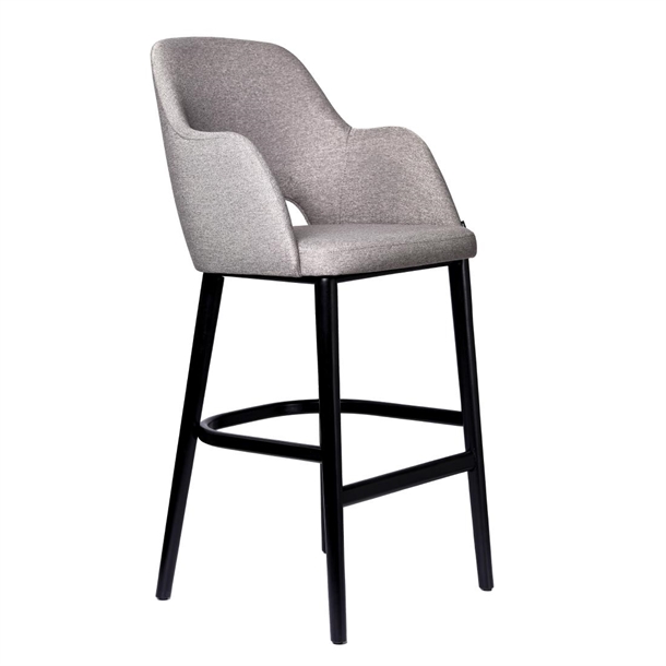 Furnlink Sorbet Stool - Black Legs/Taupe Woven Fabric (Direct)