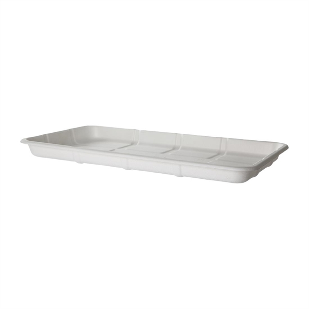 Detpak Sugarcane Meat & Produce Tray White - 375x210x27mm (Pack 200)