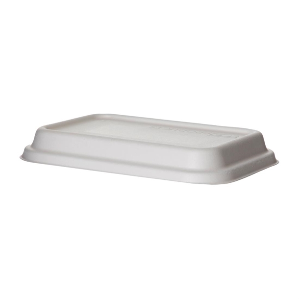 Detpak Sugarcane Dome Lid White - 184x127x50mm (Pack 400)