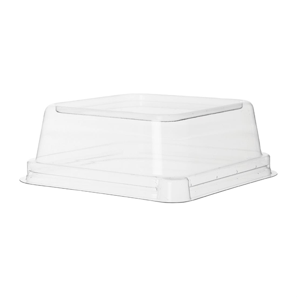 Detpak Sugarcane Square Pla Lid Clear - 138x138x50mm (Pack 400)