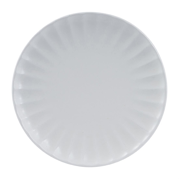 Moda Porcelain Snow Scalloped Round Plate 260mm (Box 4) (B2B)