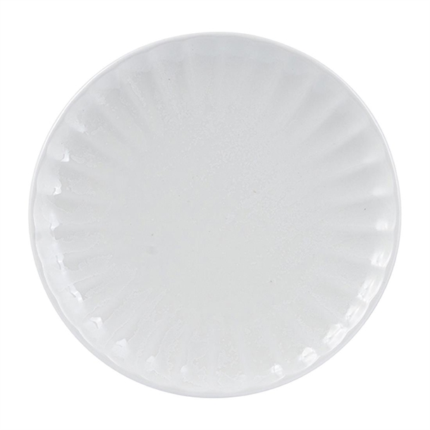 Moda Porcelain Snow Scalloped Round Plate 205mm (Box 6) (B2B)