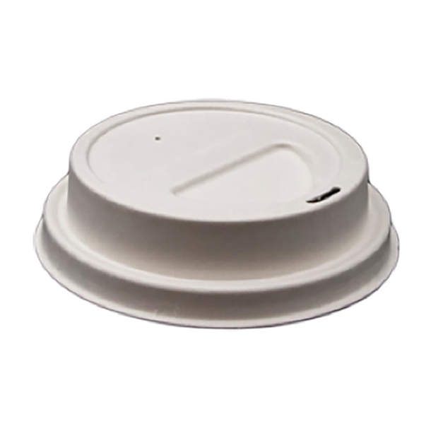 Detpak Sugarcane Hot Cup Lid White - 80mm (Pack 1000) (B2B)