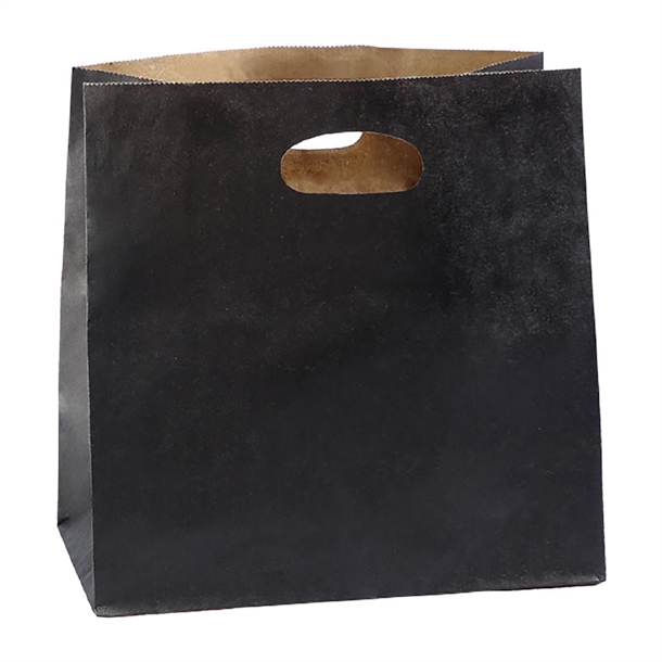 Detpak Small Die Cut Paper Bag Black (Pack 500) (B2B)