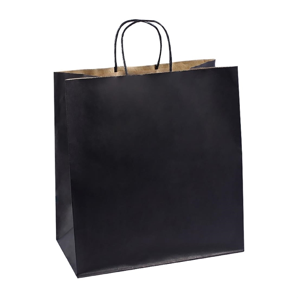 Detpak Large Paper Twist Bag Black (Pack 200) (B2B)
