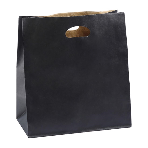 Detpak Large Die Cut Paper Bag Black (Pack 200) (B2B)