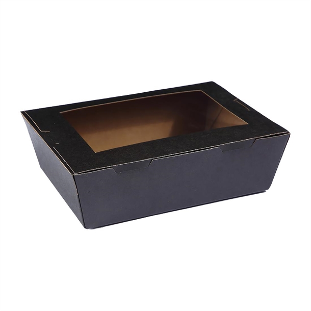 Detpak Large Window Lunch Box Black - 1900ml (Pack 200)