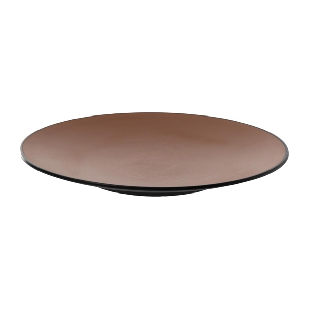 Coucou Dual Colour Round Plate Brown & Black - 250mm (Pack 9) (B2B)