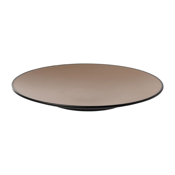 Coucou Dual Colour Round Plate Beige & Black- 250mm (Pack 9) (B2B)